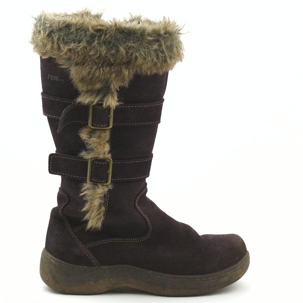 LL Bean Tek 2.5 Suede Faux Fur Primaloft Boots 6